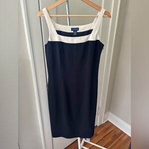 Vintage  Ann Taylor Black and White Sleeveless Sheath Midi Dress Sz 6